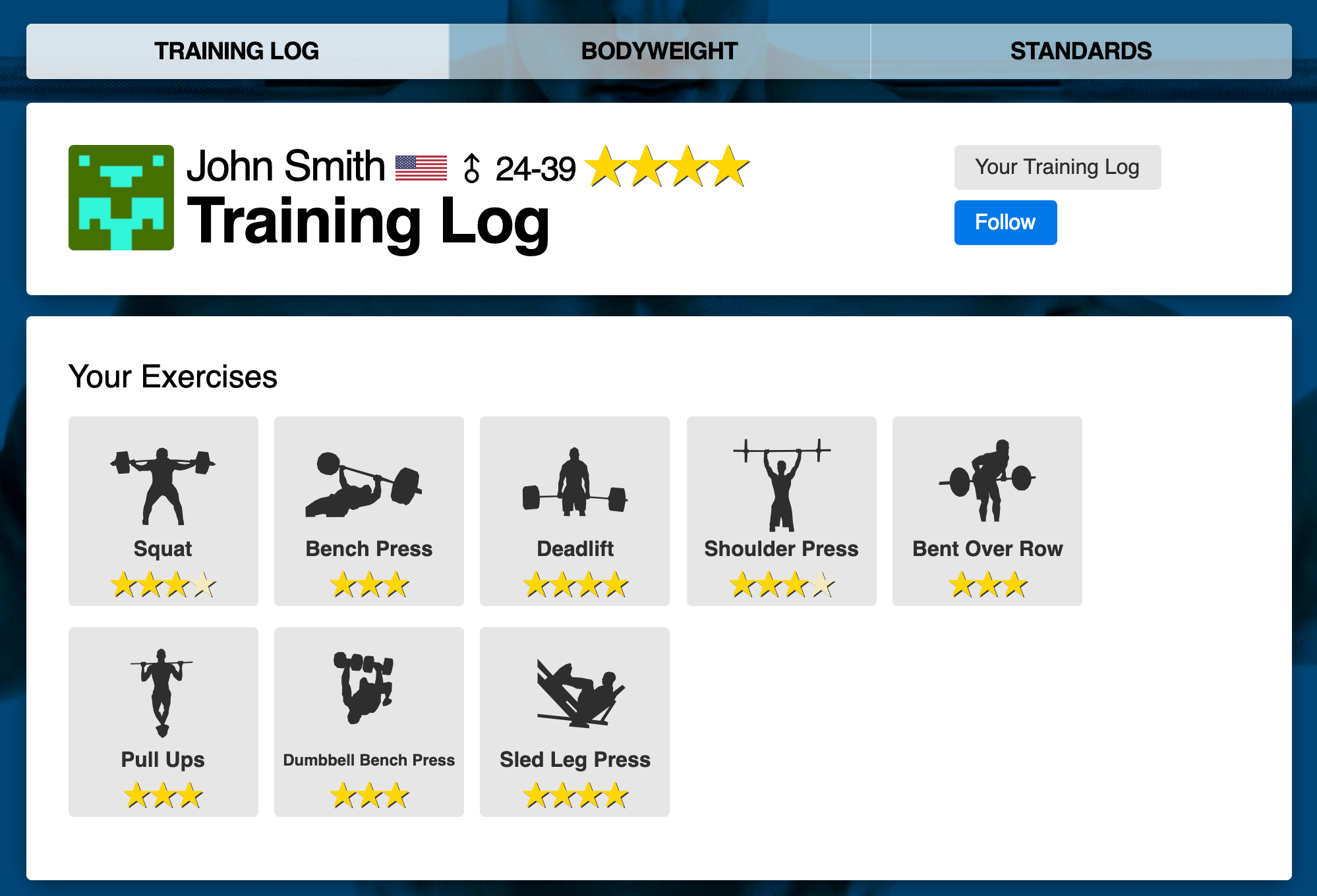 Training Log Strength Level